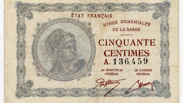 50 centimes Mines domaniales de la Sarre type 1920