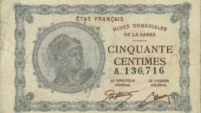 50 centimes Mines domaniales de la Sarre type 1920