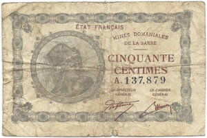 50 centimes Mines domaniales de la Sarre type 1920