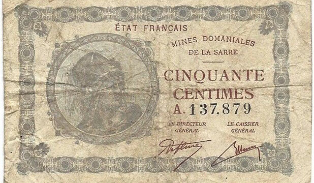 50 centimes Mines domaniales de la Sarre type 1920