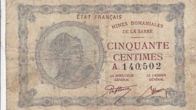 50 centimes Mines domaniales de la Sarre type 1920