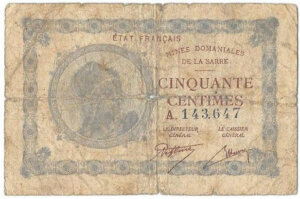 50 centimes Mines domaniales de la Sarre type 1920