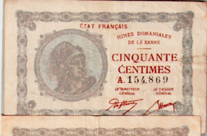 50 centimes Mines domaniales de la Sarre type 1920