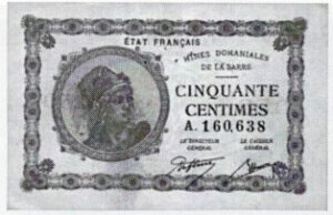 50 centimes Mines domaniales de la Sarre type 1920