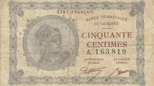 50 centimes Mines domaniales de la Sarre type 1920