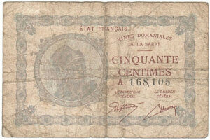 50 centimes Mines domaniales de la Sarre type 1920