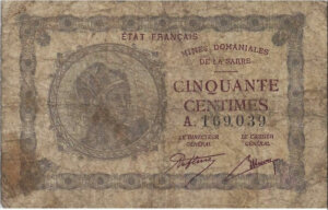 50 centimes Mines domaniales de la Sarre type 1920