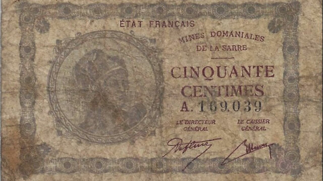 50 centimes Mines domaniales de la Sarre type 1920