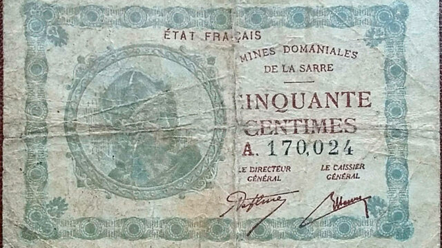 50 centimes Mines domaniales de la Sarre type 1920