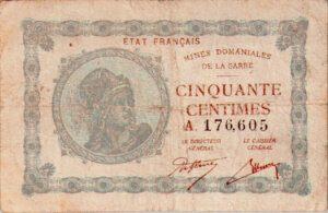 50 centimes Mines domaniales de la Sarre type 1920