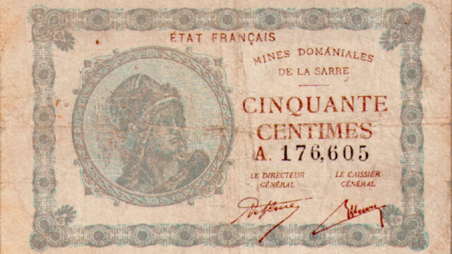 50 centimes Mines domaniales de la Sarre type 1920