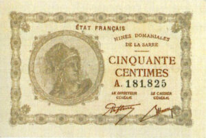 50 centimes Mines domaniales de la Sarre type 1920