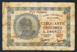 50 centimes Mines domaniales de la Sarre type 1920