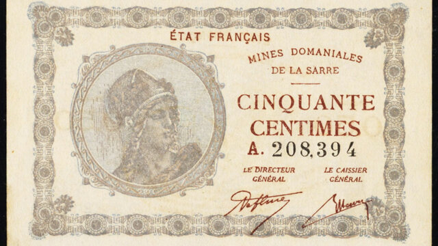 50 centimes Mines domaniales de la Sarre type 1920