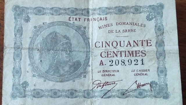 50 centimes Mines domaniales de la Sarre type 1920