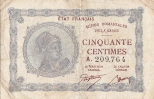 50 centimes Mines domaniales de la Sarre type 1920