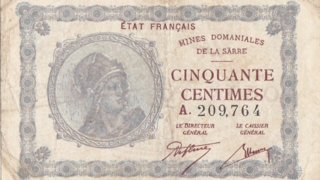 50 centimes Mines domaniales de la Sarre type 1920