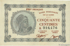 50 centimes Mines domaniales de la Sarre type 1920