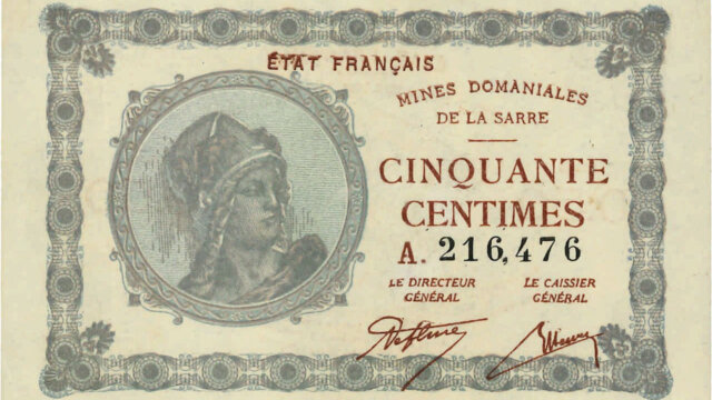 50 centimes Mines domaniales de la Sarre type 1920