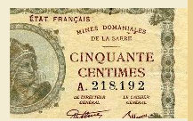 50 centimes Mines domaniales de la Sarre type 1920