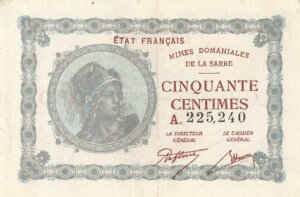 50 centimes Mines domaniales de la Sarre type 1920