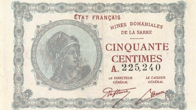 50 centimes Mines domaniales de la Sarre type 1920