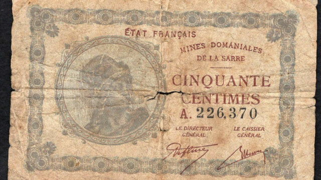 50 centimes Mines domaniales de la Sarre type 1920