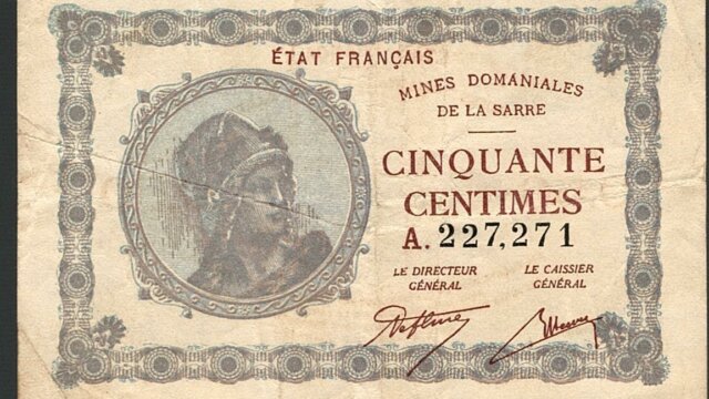 50 centimes Mines domaniales de la Sarre type 1920