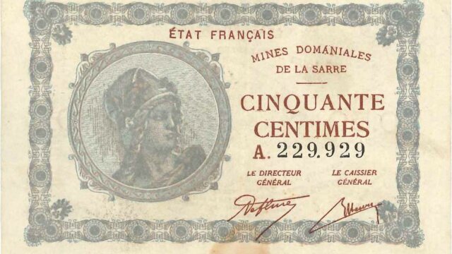 50 centimes Mines domaniales de la Sarre type 1920