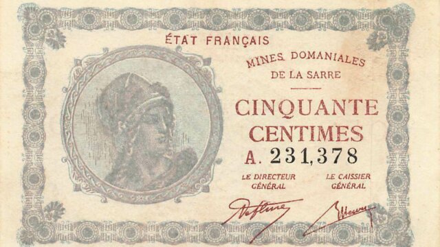 50 centimes Mines domaniales de la Sarre type 1920