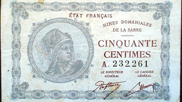 50 centimes Mines domaniales de la Sarre type 1920