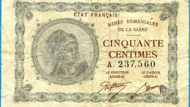 50 centimes Mines domaniales de la Sarre type 1920