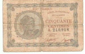 50 centimes Mines domaniales de la Sarre type 1920