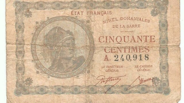 50 centimes Mines domaniales de la Sarre type 1920