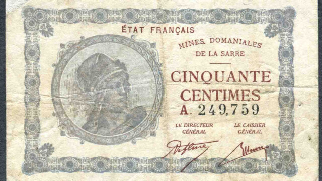 50 centimes Mines domaniales de la Sarre type 1920