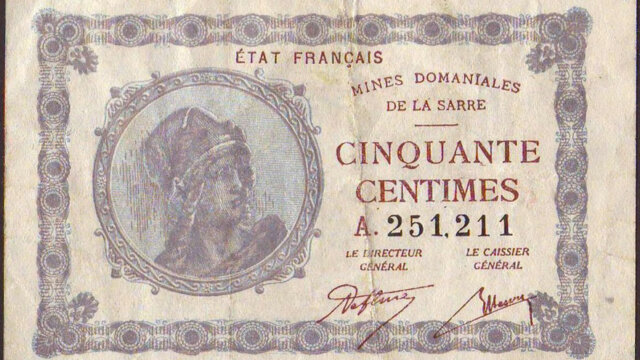 50 centimes Mines domaniales de la Sarre type 1920