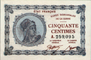 50 centimes Mines domaniales de la Sarre type 1920