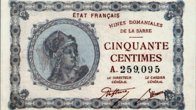 50 centimes Mines domaniales de la Sarre type 1920