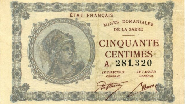 50 centimes Mines domaniales de la Sarre type 1920