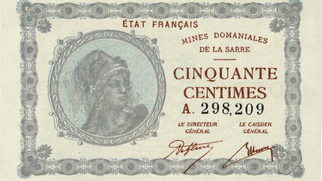 50 centimes Mines domaniales de la Sarre type 1920