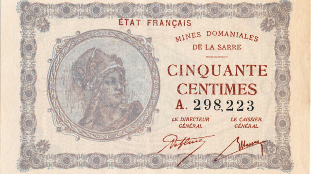 50 centimes Mines domaniales de la Sarre type 1920