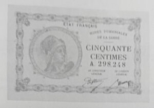 50 centimes Mines domaniales de la Sarre type 1920