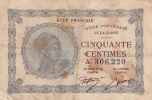 50 centimes Mines domaniales de la Sarre type 1920