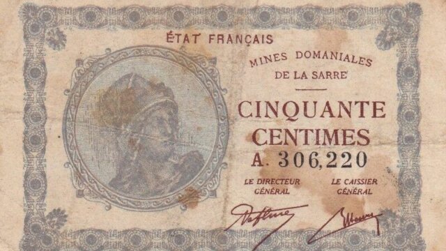 50 centimes Mines domaniales de la Sarre type 1920