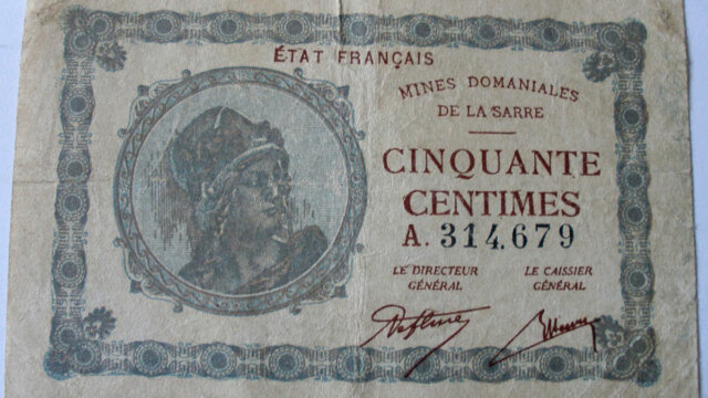 50 centimes Mines domaniales de la Sarre type 1920