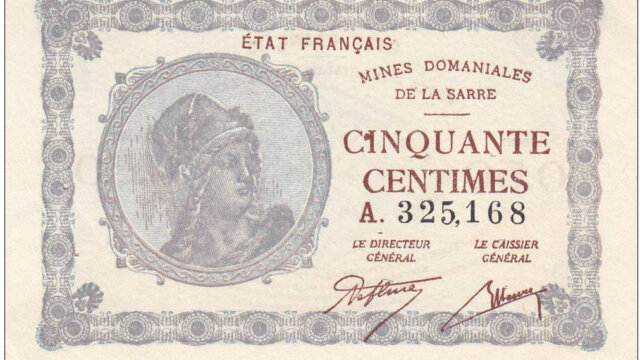 50 centimes Mines domaniales de la Sarre type 1920