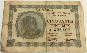 50 centimes Mines domaniales de la Sarre type 1920