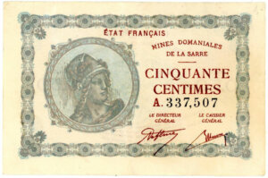 50 centimes Mines domaniales de la Sarre type 1920