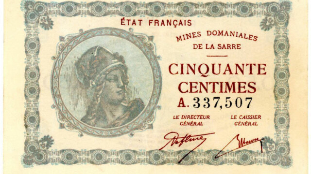 50 centimes Mines domaniales de la Sarre type 1920