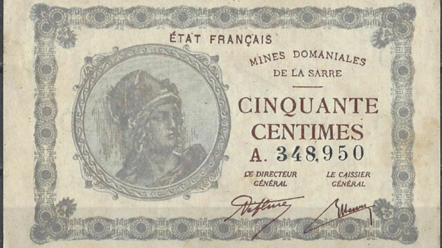 50 centimes Mines domaniales de la Sarre type 1920